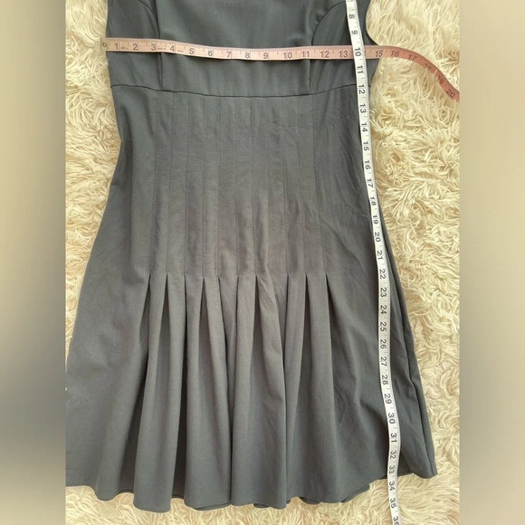 Geren Ford A Line olive Green Dress Pleated Skirt wool blend back zipper size M - Picture 4 of 7